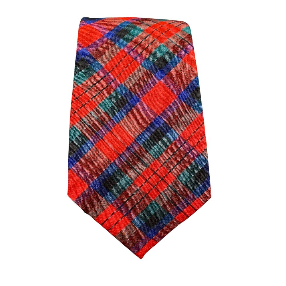 Pendleton 100% Virgin Wool Tartan Plaid Necktie Red USA Vintage Heritage Classic